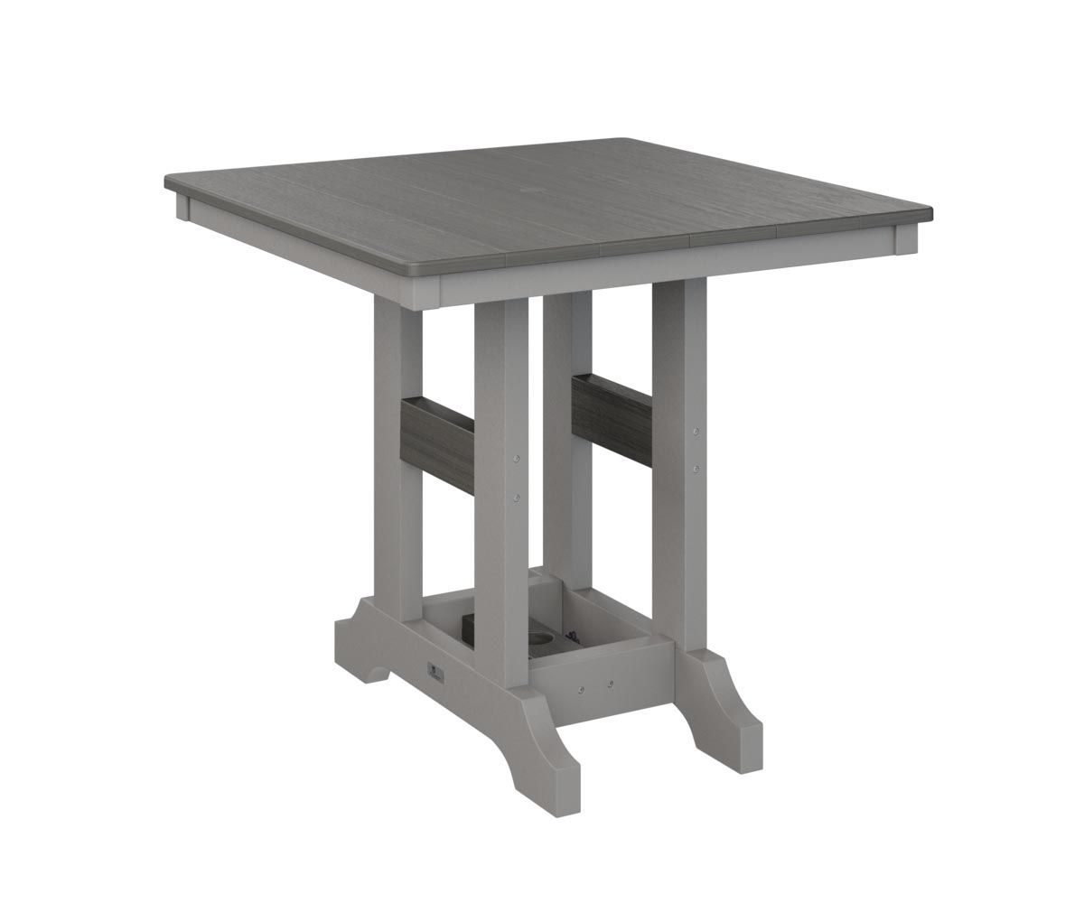 Garden Classic 33-inch square outdoor dining table made from recycled plastic.