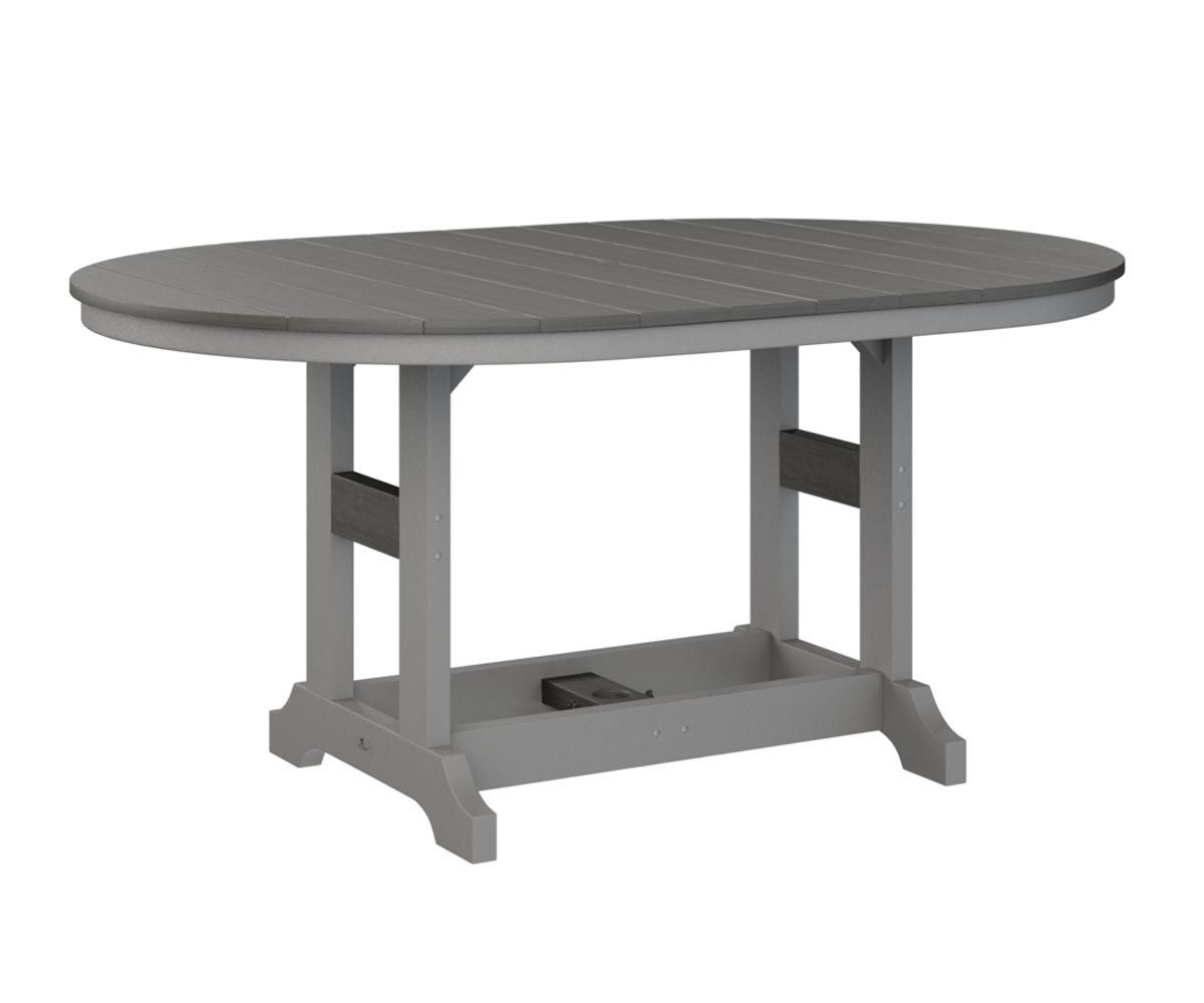 Garden Classic 44-by-64-inch oblong outdoor dining table crafted from recycled plastic.