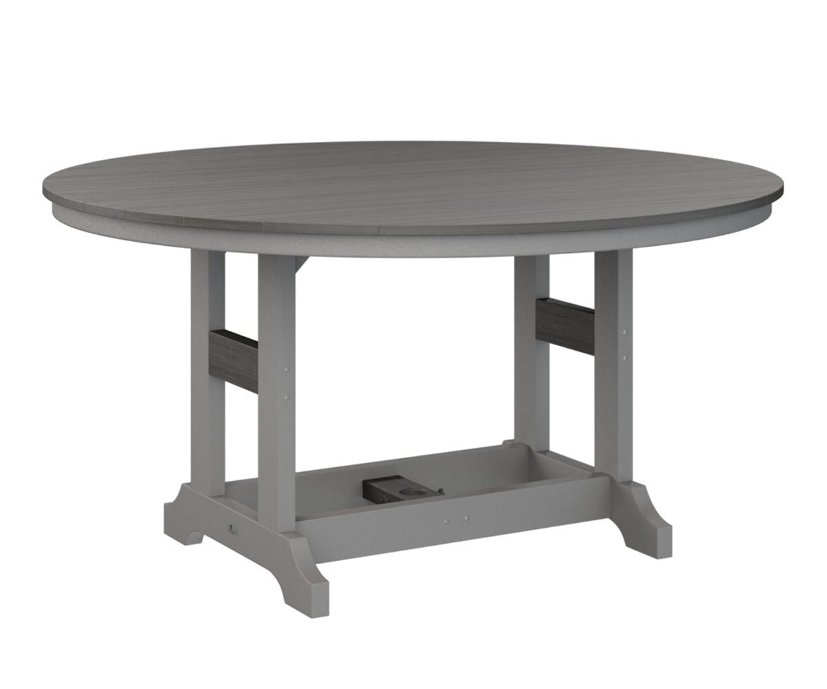 Garden Classic 60-inch round patio dining table built from recycled plastic.
