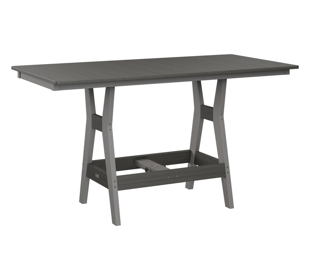 Harbor 33-by-66-inch rectangular recycled plastic dining table for outdoor use.