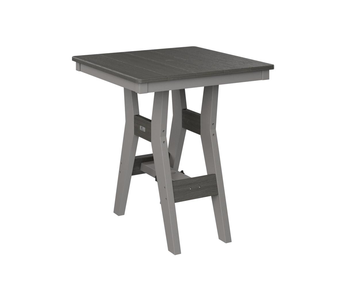 Harbor 28-inch square patio dining table built from durable recycled plastic.