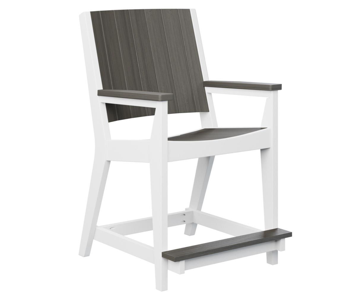 Mayhew Chat counter-height chair made from recycled plastic for outdoor seating.