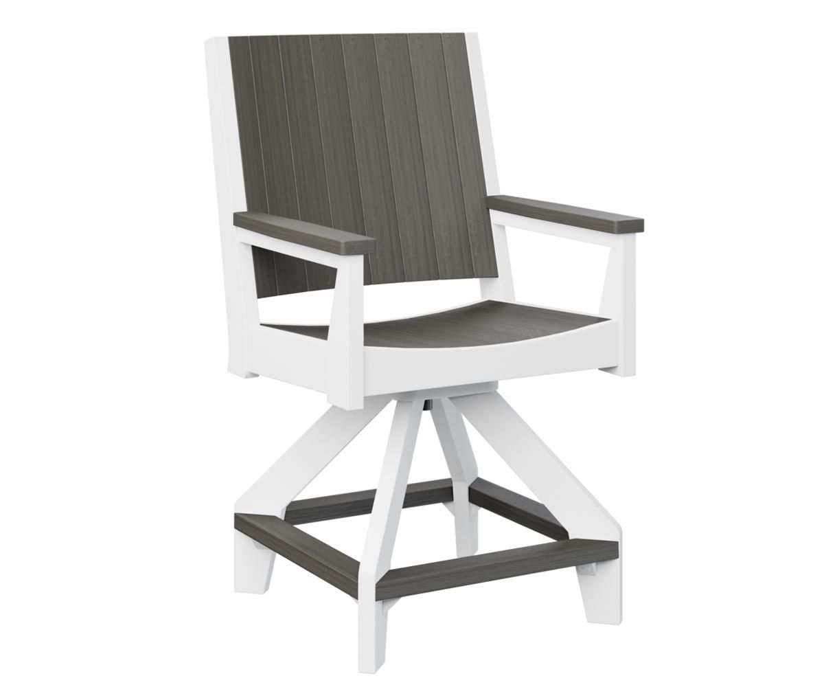Mayhew Chat swivel counter chair made from recycled plastic for outdoor use.