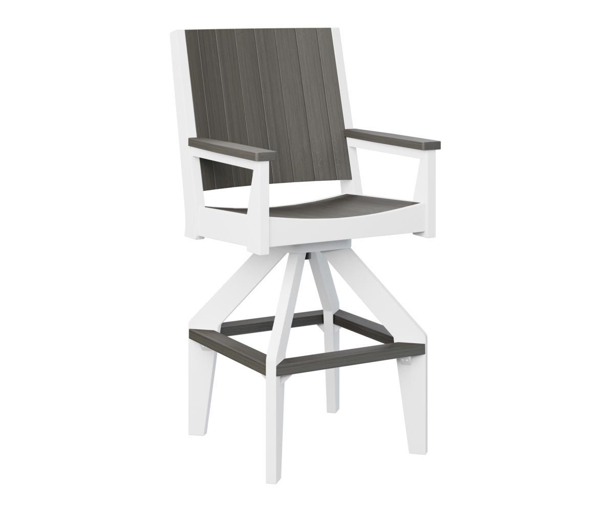 Mayhew Chat 30-inch swivel XT chair made from recycled plastic for tall outdoor seating.