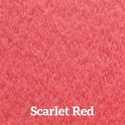 Scarlet red, textured fabric, close-up view.