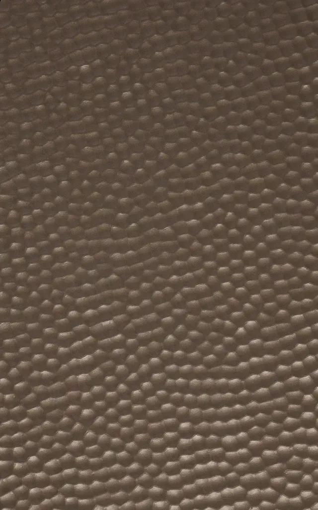 Textured, brown surface, resembling small, rounded bumps.