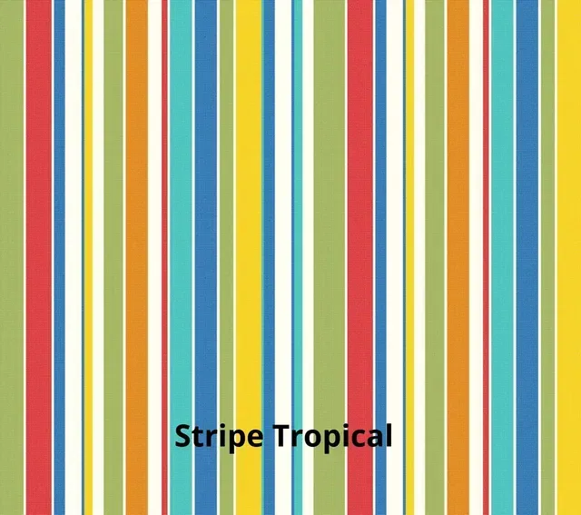 Vertical stripes in red, white, yellow, green, orange, blue, and teal. Text