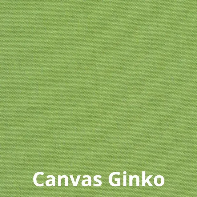 Solid green canvas fabric labeled