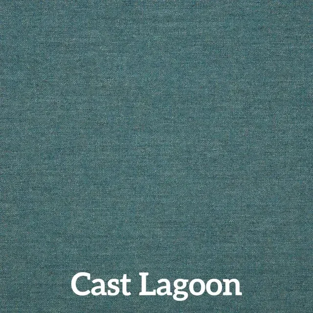 Textured fabric sample in Cast Lagoon, a muted teal color.