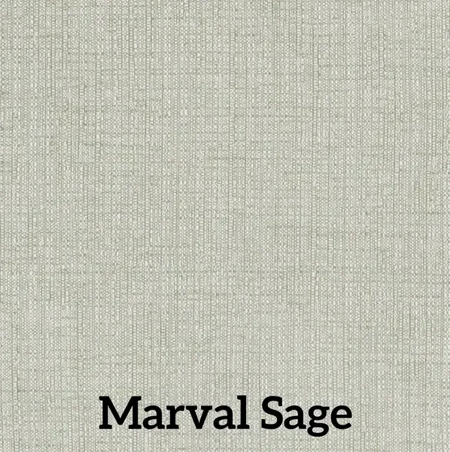 Close-up view of textured fabric, Marval Sage color, in a light greenish-gray tone.