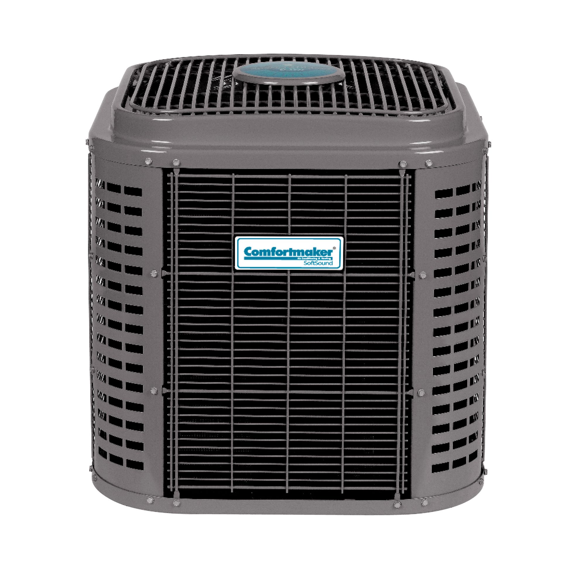 Two air conditioning units covered in snow near a house.