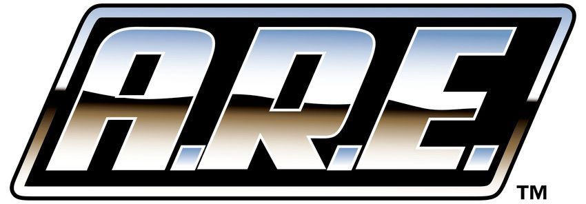 ARE logo in a silver and brown gradient with a black outline and a trademark symbol.
