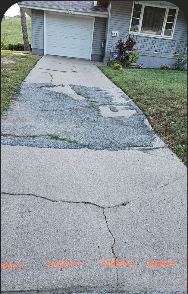 concrete driveway - before