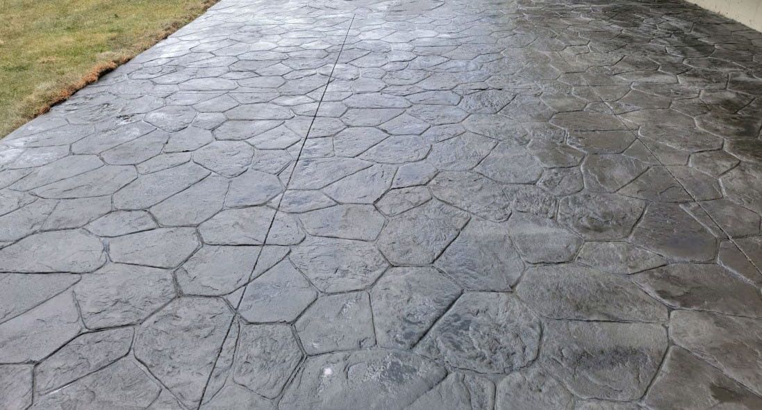 Stamped and colored concrete