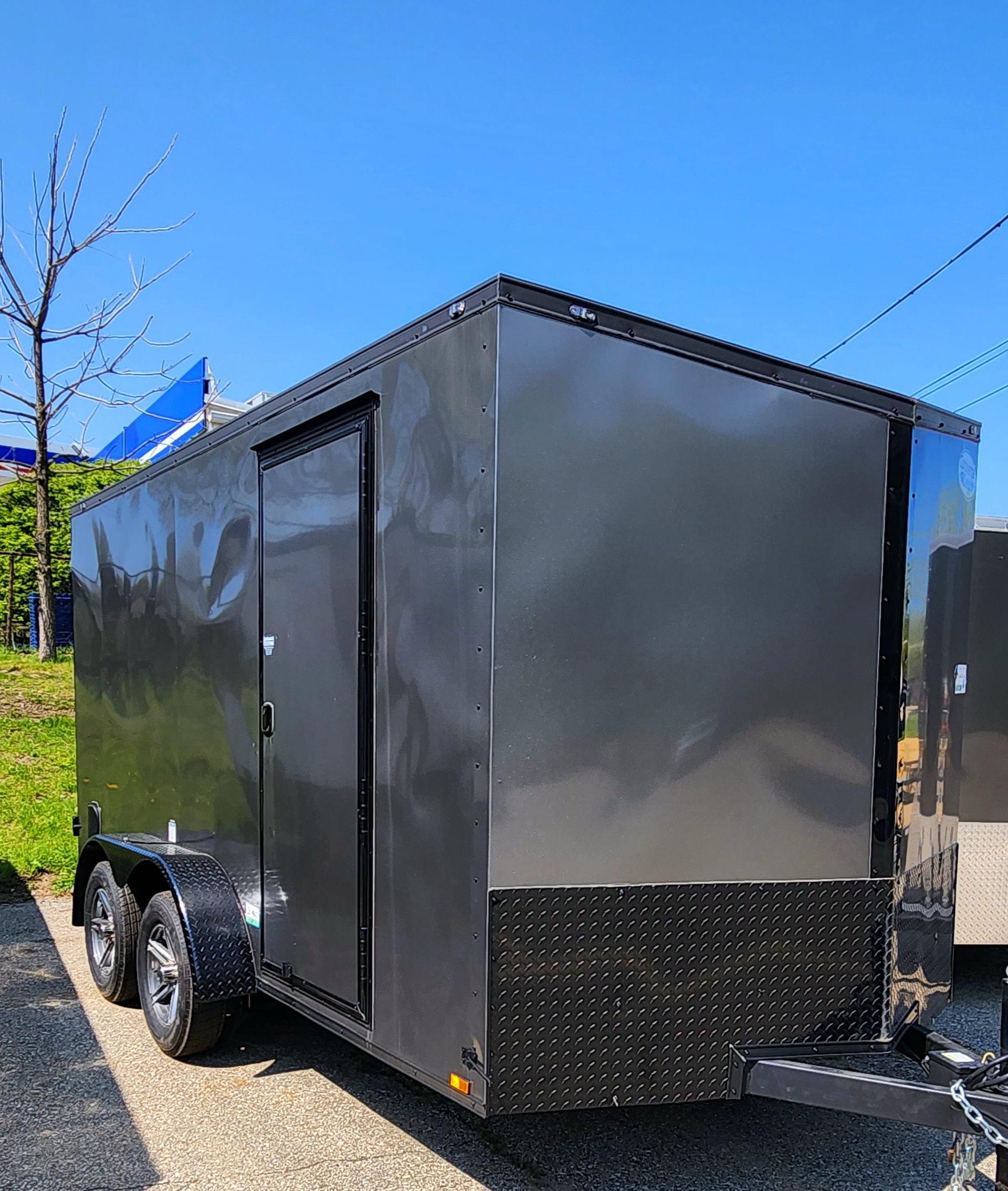 gray enclosed trailer