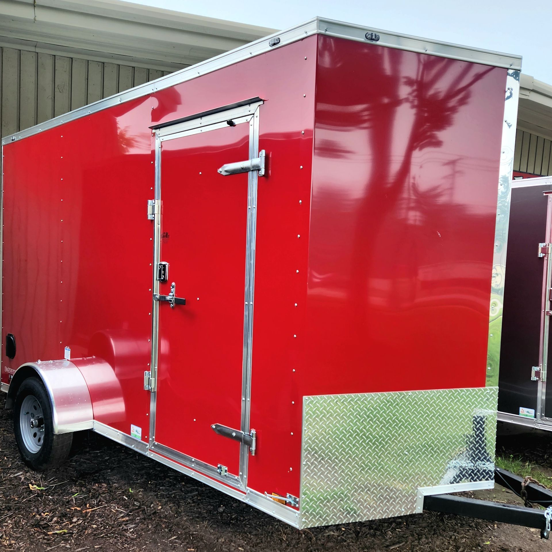 red enclosed trailer
