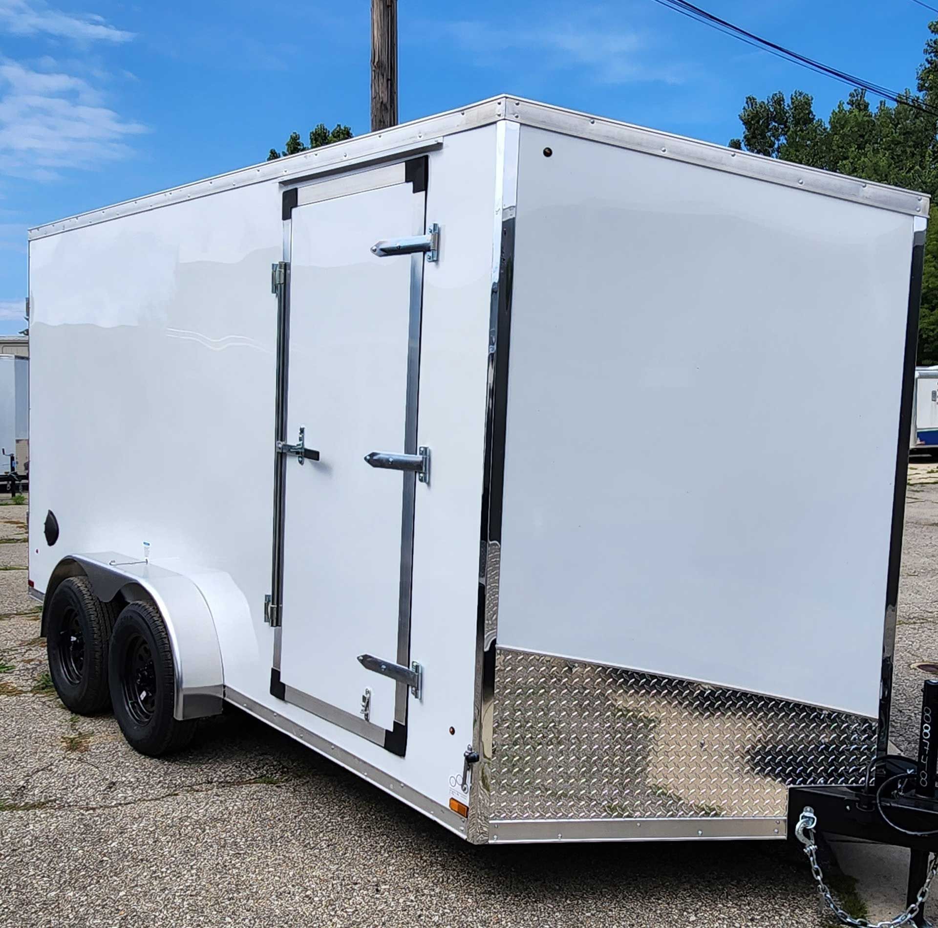 white and chrome trailer