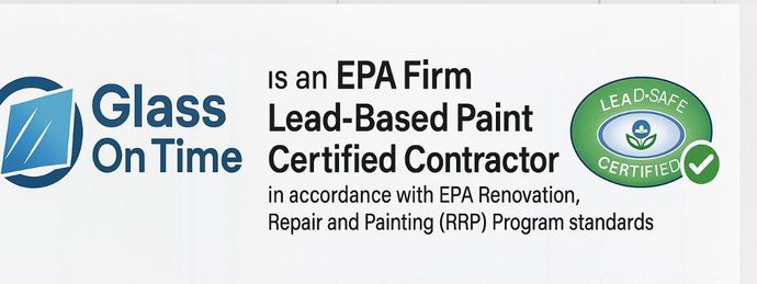 EPA Firm Lead-Based Paint Certified Contractor in accordance with EPA Renovation, Repair and Painting (RRP) Program standards