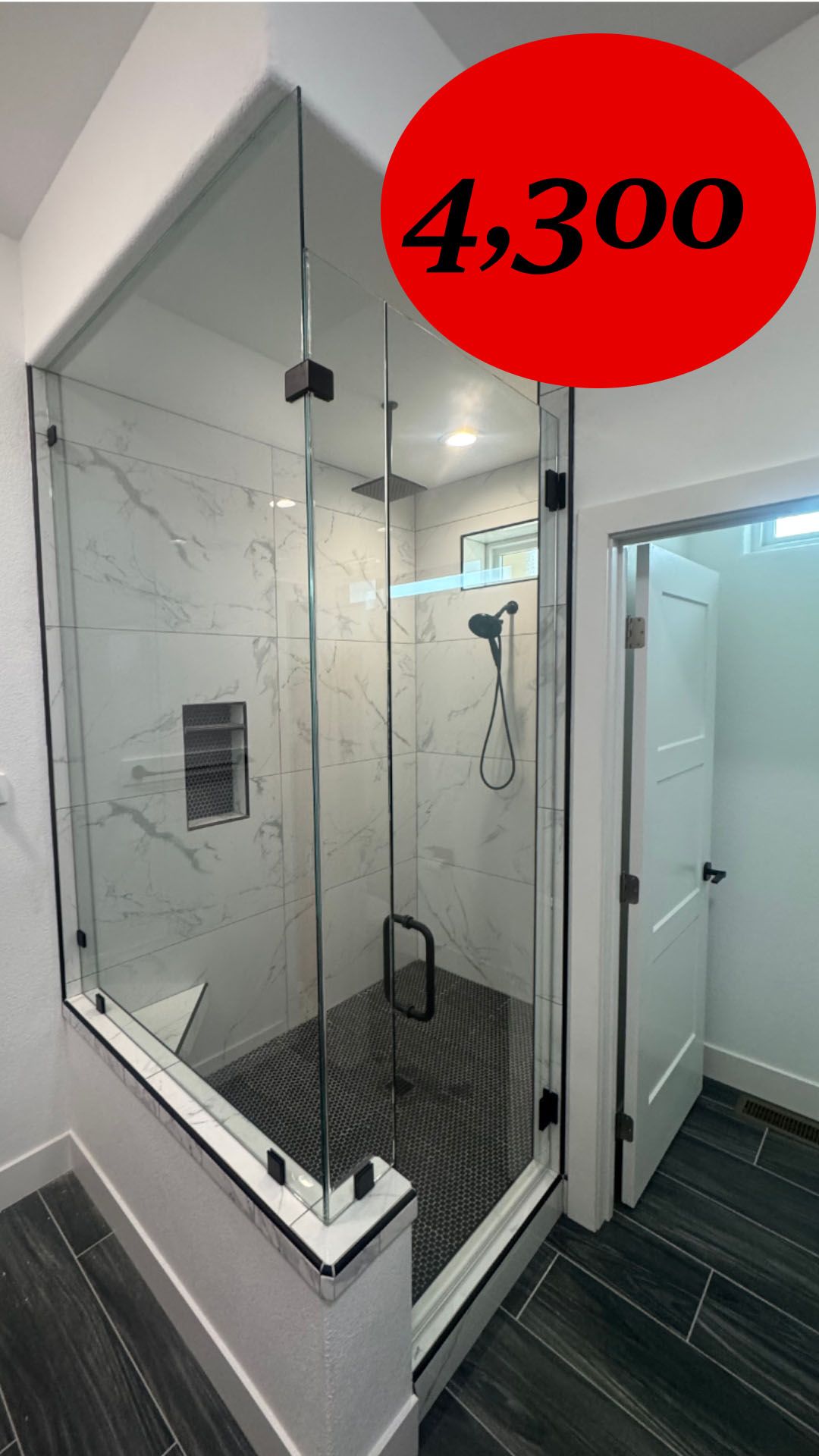 Modern bathroom with glass shower