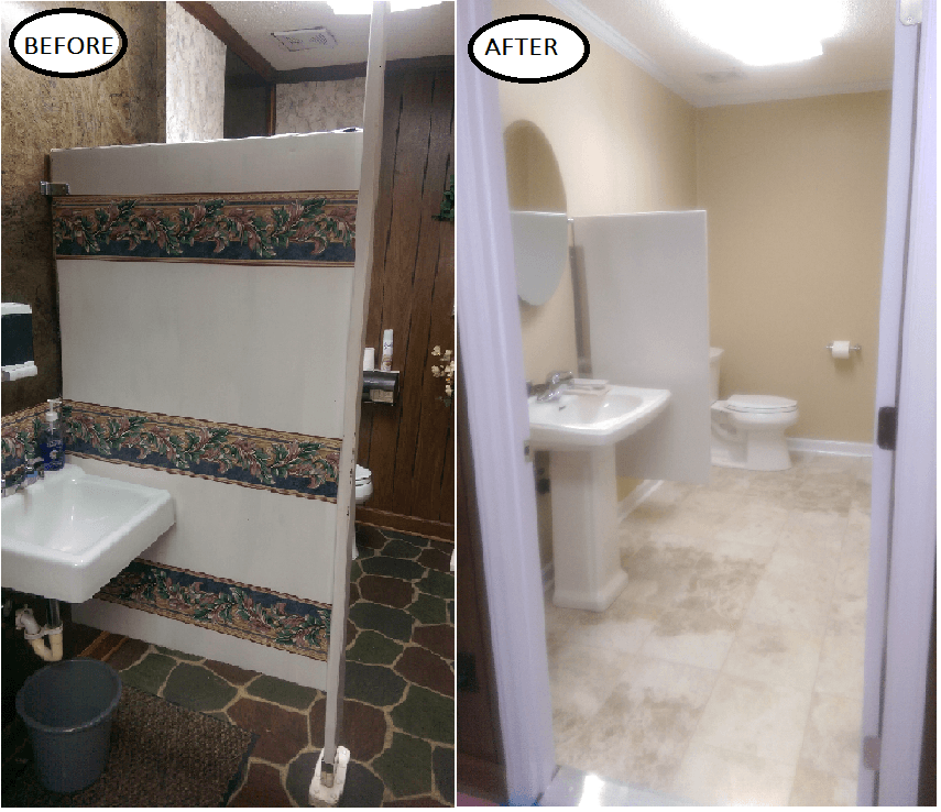 Before and After bathroom remodel