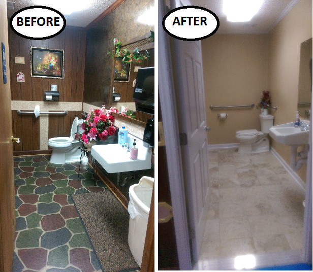 Before and After bathroom remodel