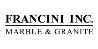 Francini Inc. logo with text: FRANCINI INC. above MARBLE & GRANITE, all in black.