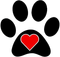 Paw print with heart icon