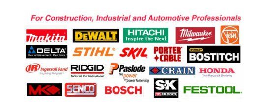 Makita, DeWalt, Hitachi, Milwaukee, Fein, Delta, Stihl, Skil, Porter-Cable, Bostitch, Ingersoll Rand, Ridgid, Paslode, Crain, Honda, MK, Senco, Bosch, SK, Festool