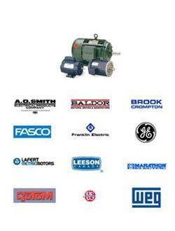 A.O. Smith, Baldor, Brook Crompton, Fasco, Franklin Electric, GE, Lafert, Leeson, Marathon, Rotom Motor, WEG