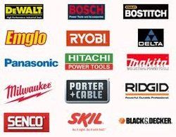 DeWalt, Bosch, Bostitch, Emglo, Ryobi, Delta, Panasonis,Hitachi, Makita, Milwaukee, Porter-Cable, Ridgid, Senco, Skil, Black&Decker