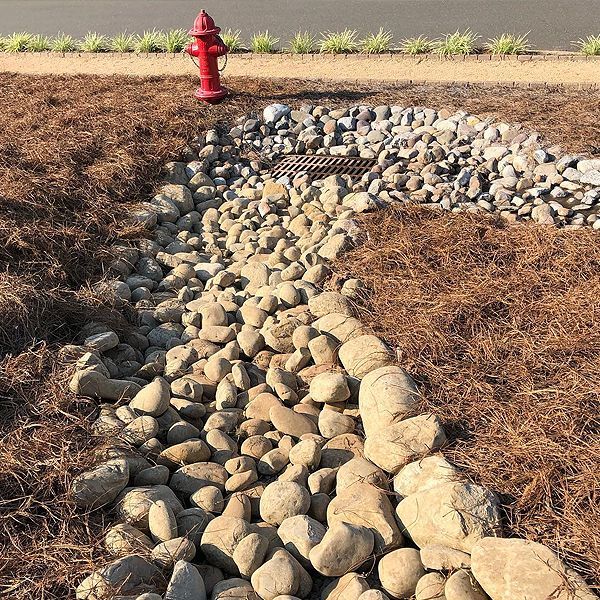 Newly installed drainage