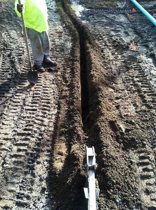 Digging hole for drainage