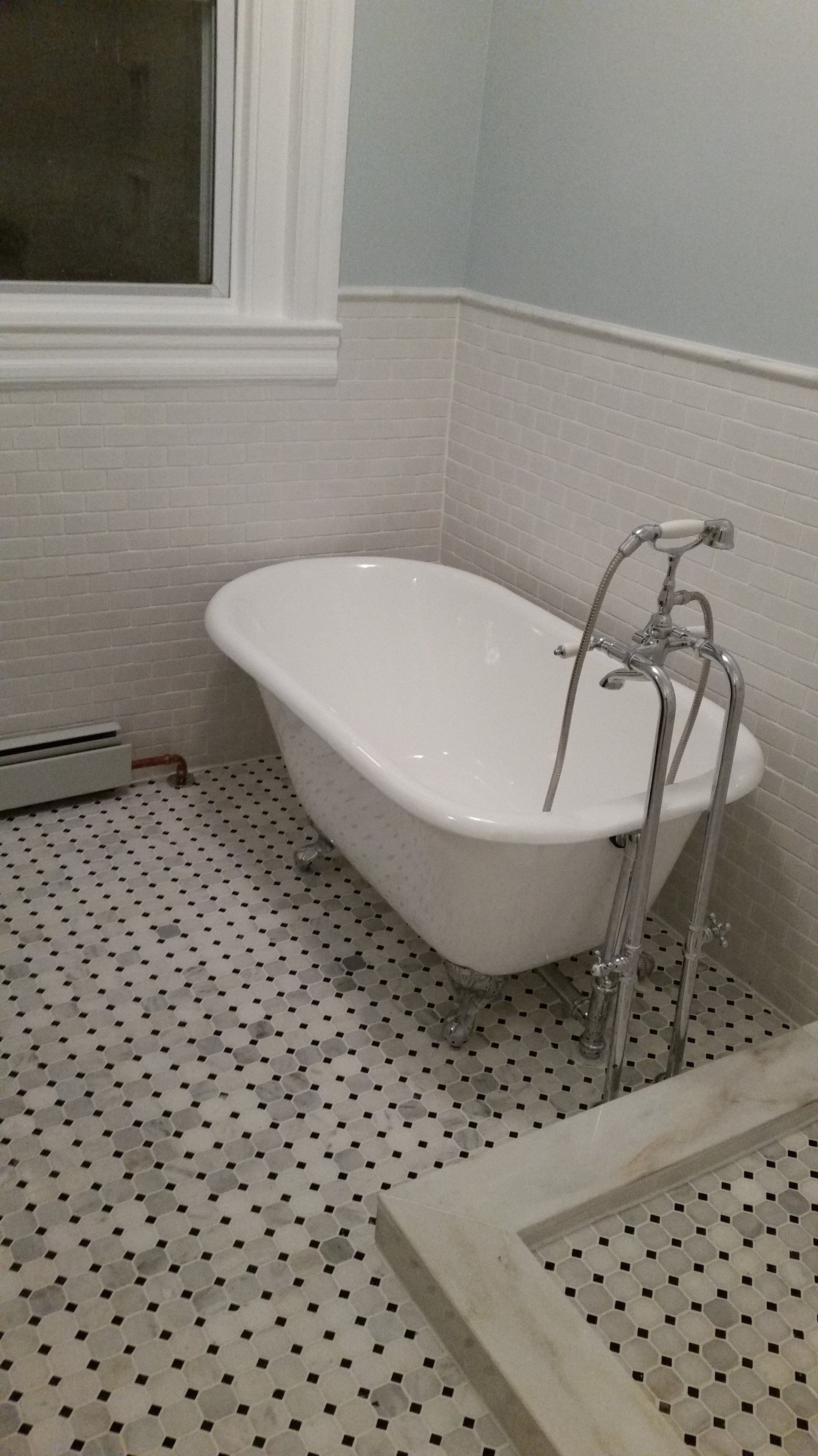 Newly installed bathtub