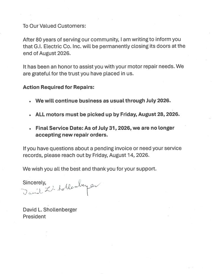 Letter announcing building access changes and repair request deadlines to residents.