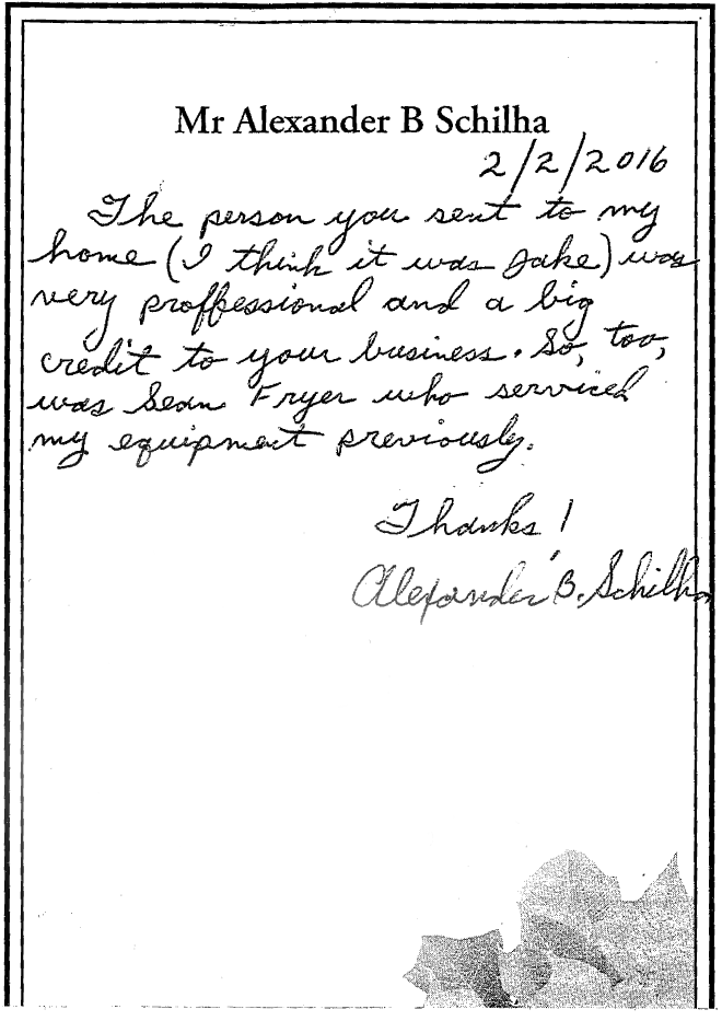 letter from  Mr alexander b schilha