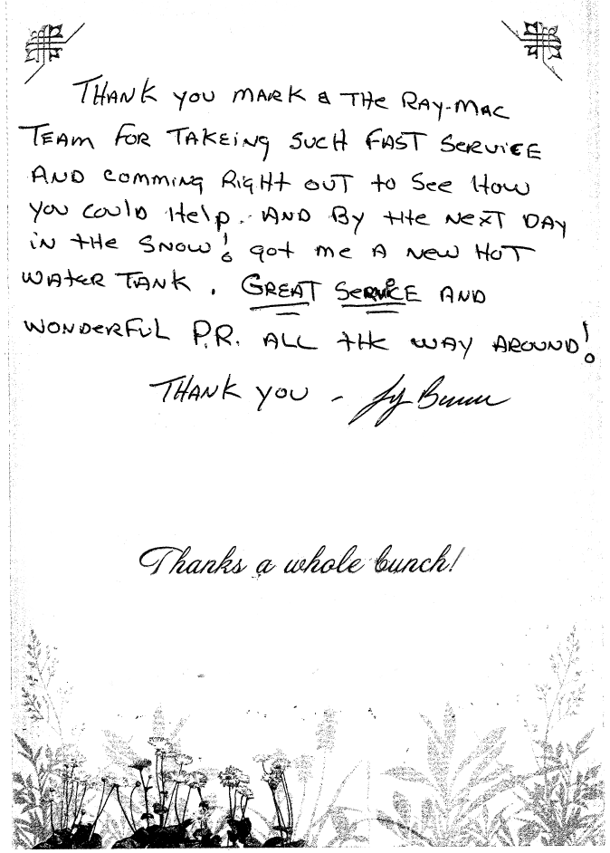 Thank you letter for mark & the ray-mac team