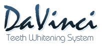 The da vinci teeth whitening system logo is written in black on a white background.