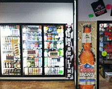 Liquors inside shop