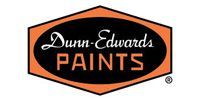 Dunn-Edwards Paints logo in black and orange hexagon with white script text