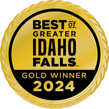 A gold badge that says best of greater Idaho falls gold winner 2024.