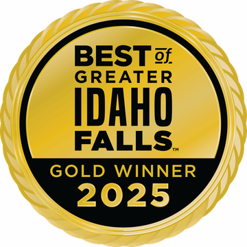A gold badge that says best of greater Idaho falls gold winner 2025.