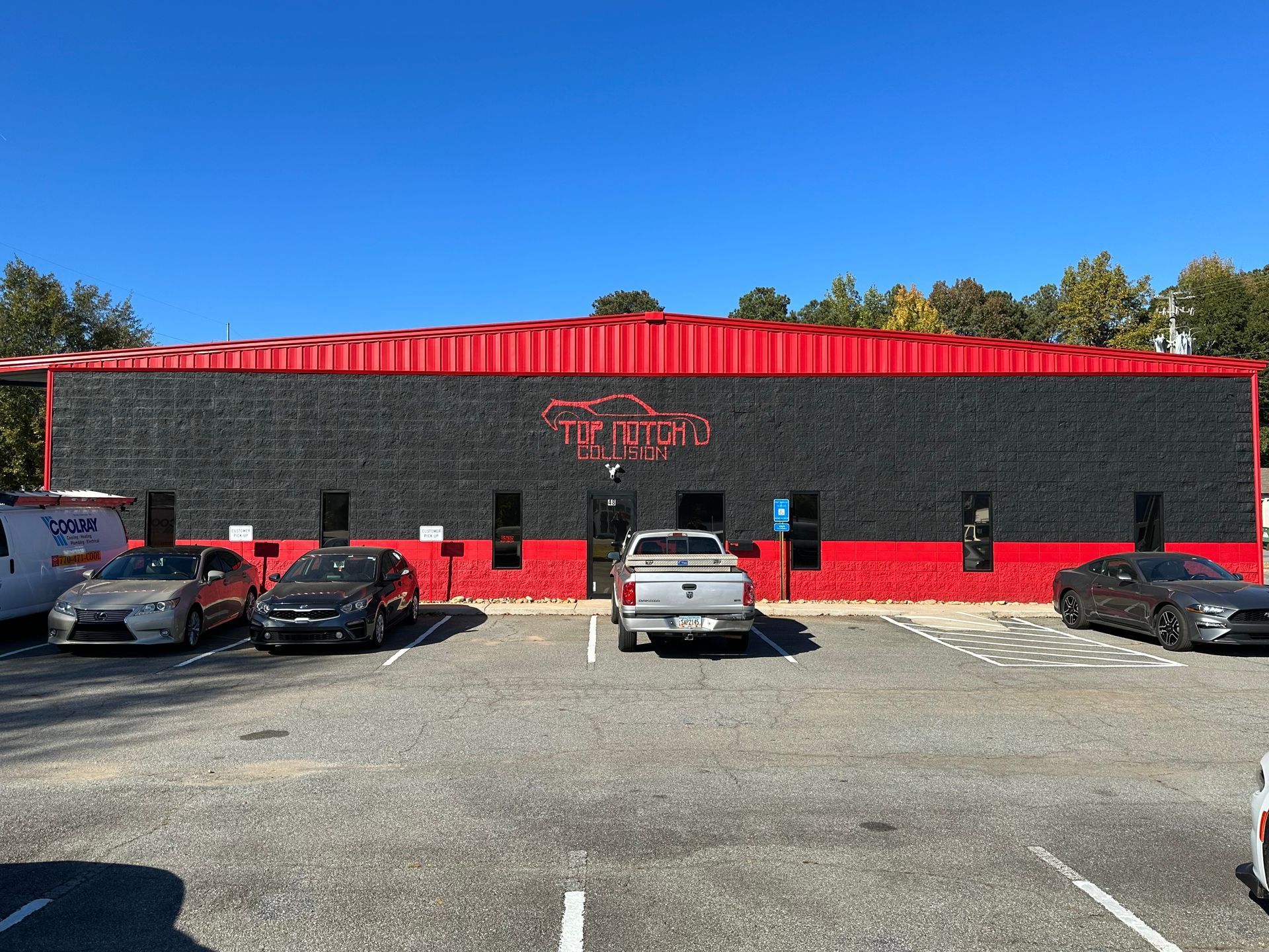 front of the building