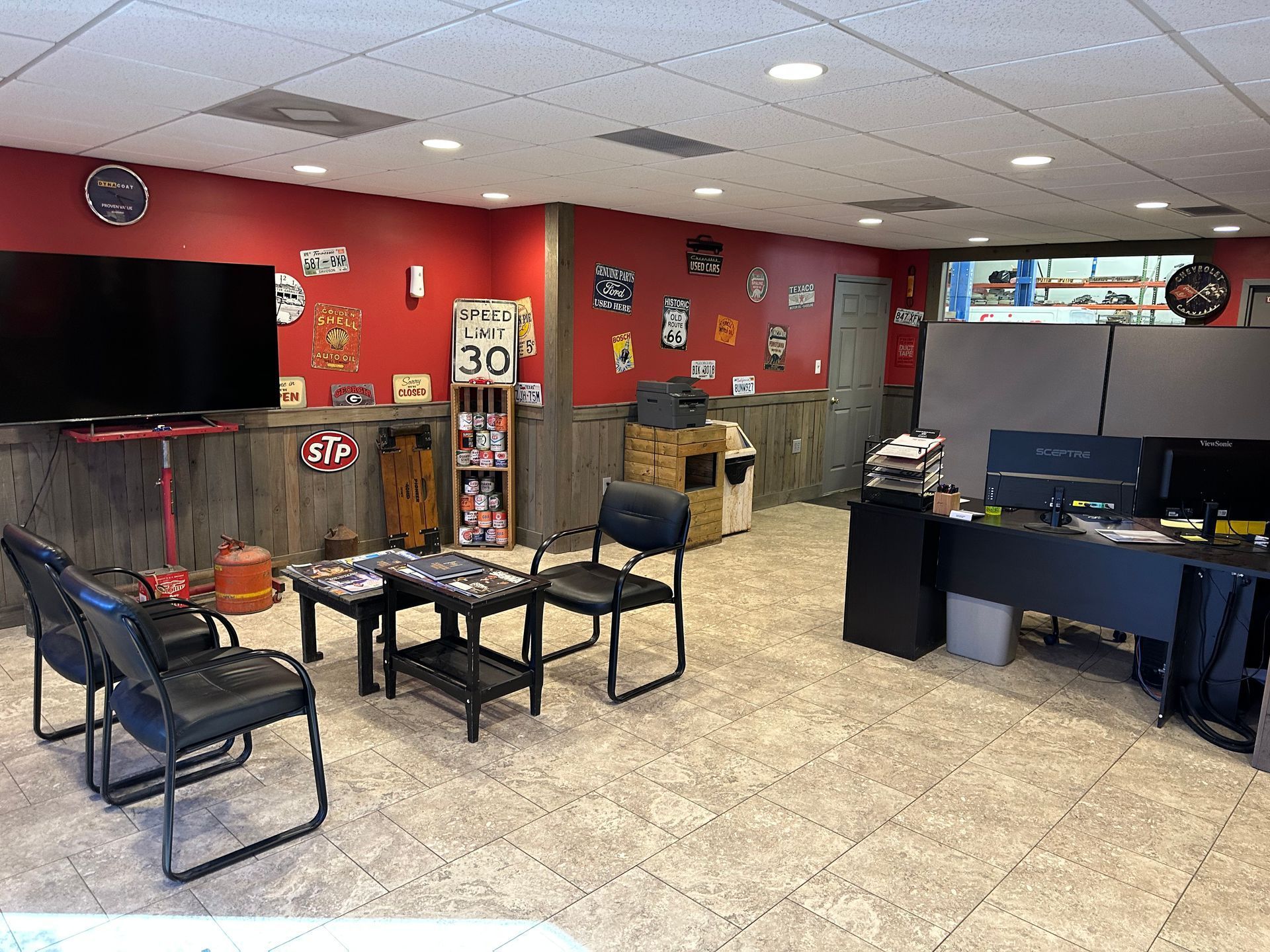 inside the building