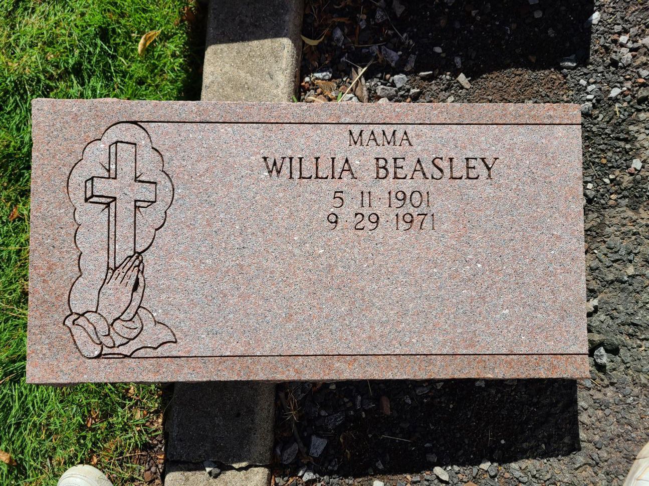 Willia Beasley grave marker