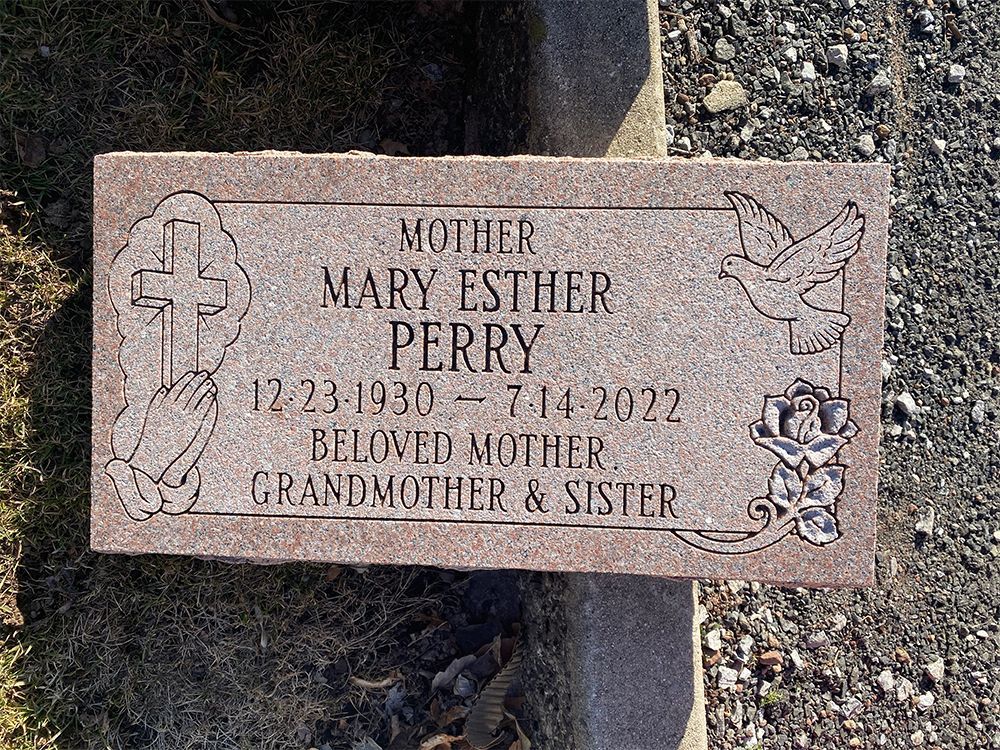 Mary Perry flat-style monument