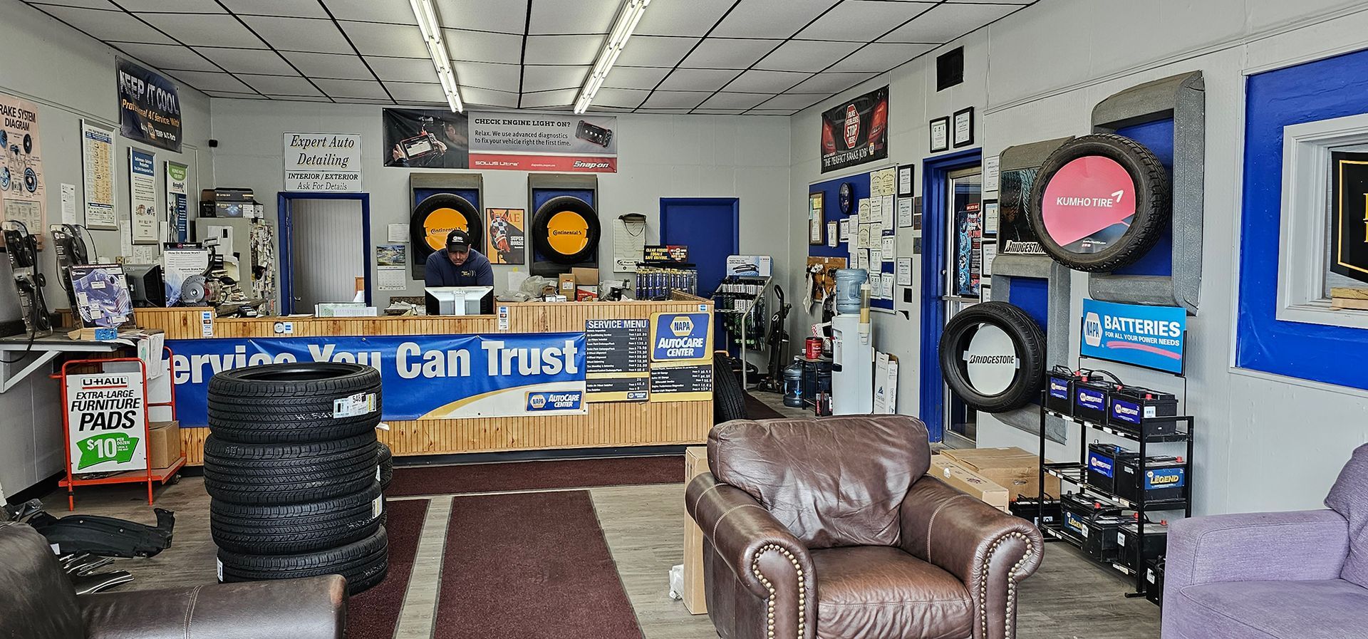 Auto service center lobby