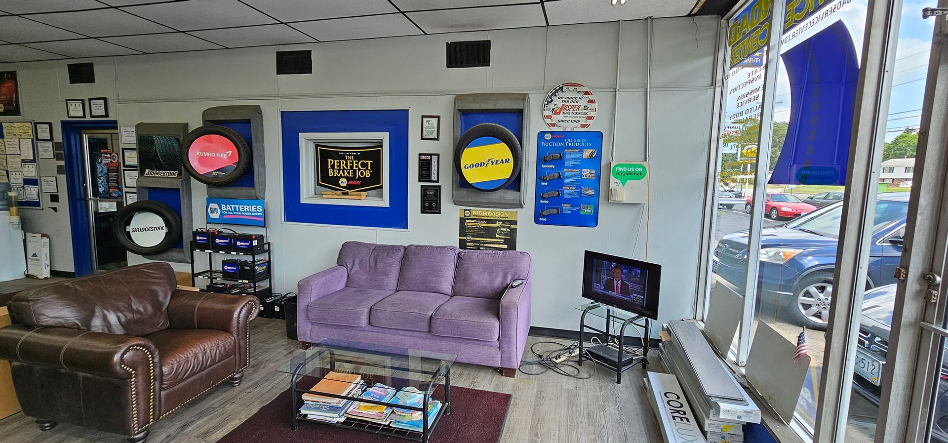 Auto service center lobby
