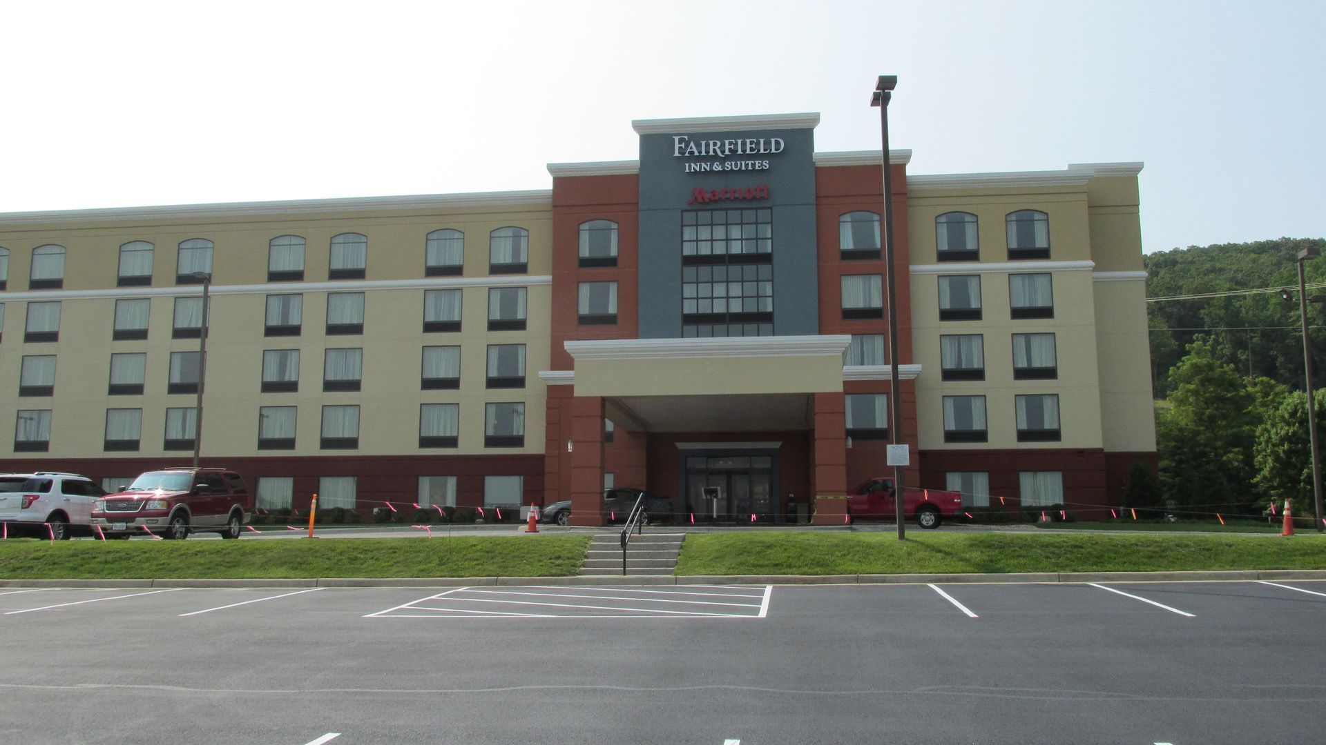 A large building with the word fairfield on it