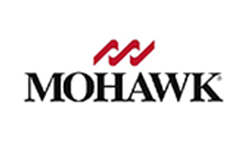 The logo for mohawk is black and red on a white background.