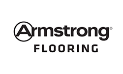 The armstrong flooring logo is black and white on a white background.